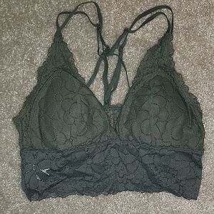 Aerie Lace Bralette in Dark Green
